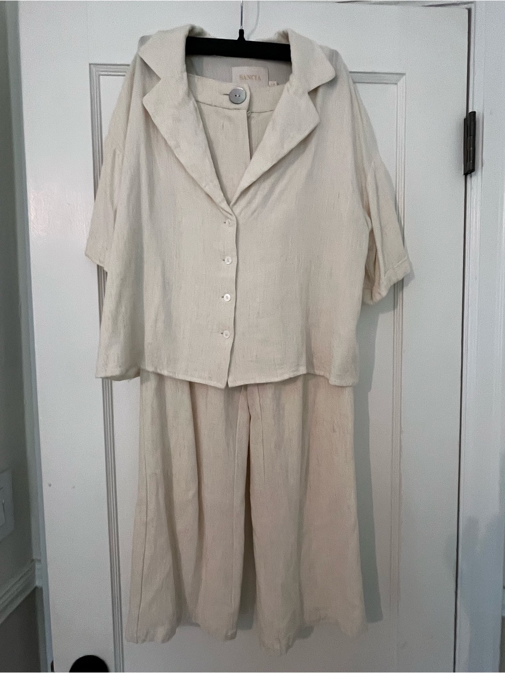 Santina Cream Linen Two-Piece Set